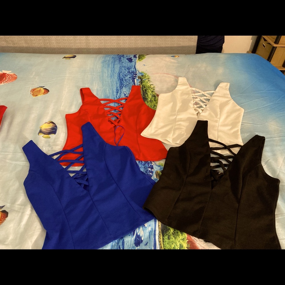 JRS Crop Tops Size Sm working  Zippered Back, Worn 1-2xs each no rips/torn